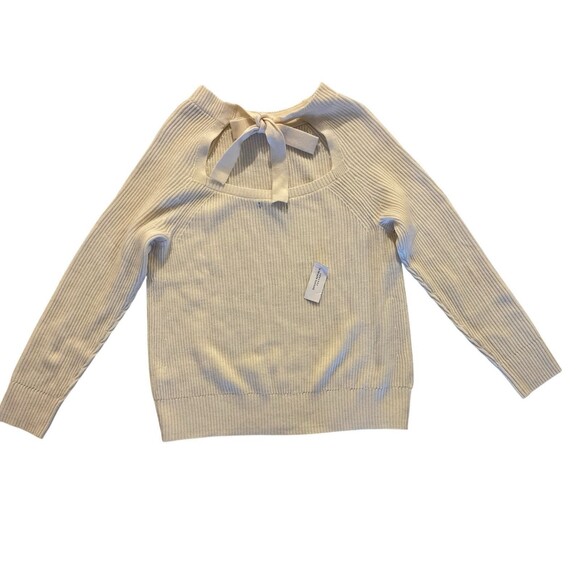 NWT Banana Republic Nylon/Wool/Acrylic‎ Woman Sweater Ivory Size Large - Picture 3 of 7
